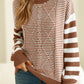 Striped Round Neck Dropped Shoulder Sweater