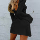 Backless Round Neck Long Sleeve Mini Dress