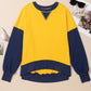 Contrast Round Neck Long Sleeve Sweatshirt