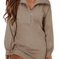 Half Zip Dropped Shoulder Mini Sweatshirt Dress