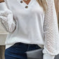 Decorative Button V-Neck Long Sleeve T-Shirt