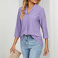 Eyelet Three-Quarter Sleeve Blouse