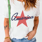 Star Round Neck Short Sleeve T-Shirt