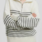 Striped Half Zip Long Sleeve Sweater