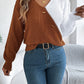 Two-Tone V-Neck Long Sleeve Sweater