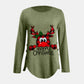 Full Size Reindeer Round Neck Long Sleeve T-Shirt