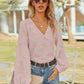 V-Neck Long Sleeve Blouse