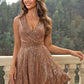 Sequin Surplice Neck Sleeveless Dress