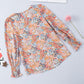 Floral Print Long Puff Sleeve Blouse