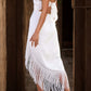 Fringe High-Low Square Neck Cami Dress