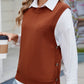 Buttoned Round Neck Sweater Vest