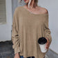 Full Size Double Tie Drop Shoulder Long Sleeve T-Shirt