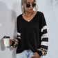 Leopard Striped Waffle-Knit Top