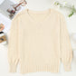 V-Neck Dropped Shoulder Sweater