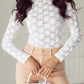 Mock Neck Long Sleeve Lace Top