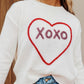 XOXO Round Neck Drop Shoulder Sweater