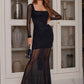 Square Neck Long Sleeve Maxi Dress