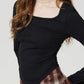 Square Neck Flare Sleeve T-Shirt