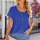 Eyelet Quarter Button Short Sleeve T-Shirt
