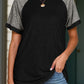 Full Size Contrast Round Neck Short Sleeve T-Shirt