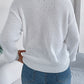 LOVE Heart Round Neck Dropped Shoulder Sweater