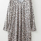 Leopard V-Neck Long Sleeve Dress