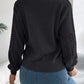 Openwork Round Neck Long Sleeve Sweater