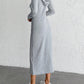 Drawstring Long Sleeve Hooded Midi Dress