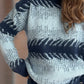 Contrast Round Neck Dropped Shoulder Sweater