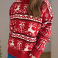 Christmas Element Round Neck Long Sleeve Sweater