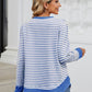 Striped Round Neck Long Sleeve Sweatshirt