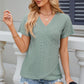 Eyelet Surplice Short Sleeve T-Shirt