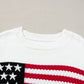 US Flag Side Slit Drop Shoulder Sweater