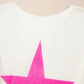 Star Contrast Round Neck Long Sleeve Knit Top