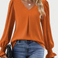 V-Neck Flounce Sleeve Top