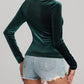 Solid Color Turtleneck Long Sleeve Top