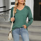 V-Neck Lantern Sleeve T-Shirt