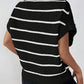 Striped Round Neck Short Sleeve Knit Top