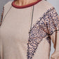 Contrast Stitching Leopard Long Sleeve Blouse