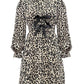 Leopard V-Neck Flounce Sleeve Dress