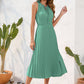 Swiss Dot Tie Neck Sleeveless Dress