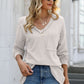 Exposed Seam V-Neck Long Sleeve T-Shirt