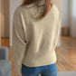 Front Slit Decorative Button Turtleneck Sweater