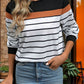 Striped Round Neck Long Sleeve Sweatshirt