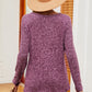 Eyelet Ribbed Round Neck Long Sleeve T-Shirt