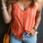 Printed Button Up V-Neck Cami