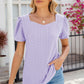 Eyelet Puff Sleeve T-Shirt