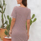 Cutout Striped Round Neck Short Sleeve Dress