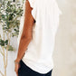 Ruffled Notched Cap Sleeve T-Shirt
