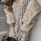 Leopard V-Neck Long Sleeve Dress